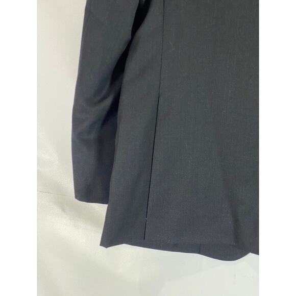 PRONTO UOMO PLATINUM Men's Solid Black Wool Modern-Fit Two-Button Blazer SZ 42R - Picture 8 of 11